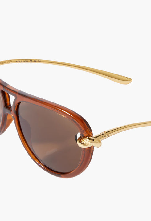 New Knot Aviator-Style Acetate And Gold-Tone Sunglasses